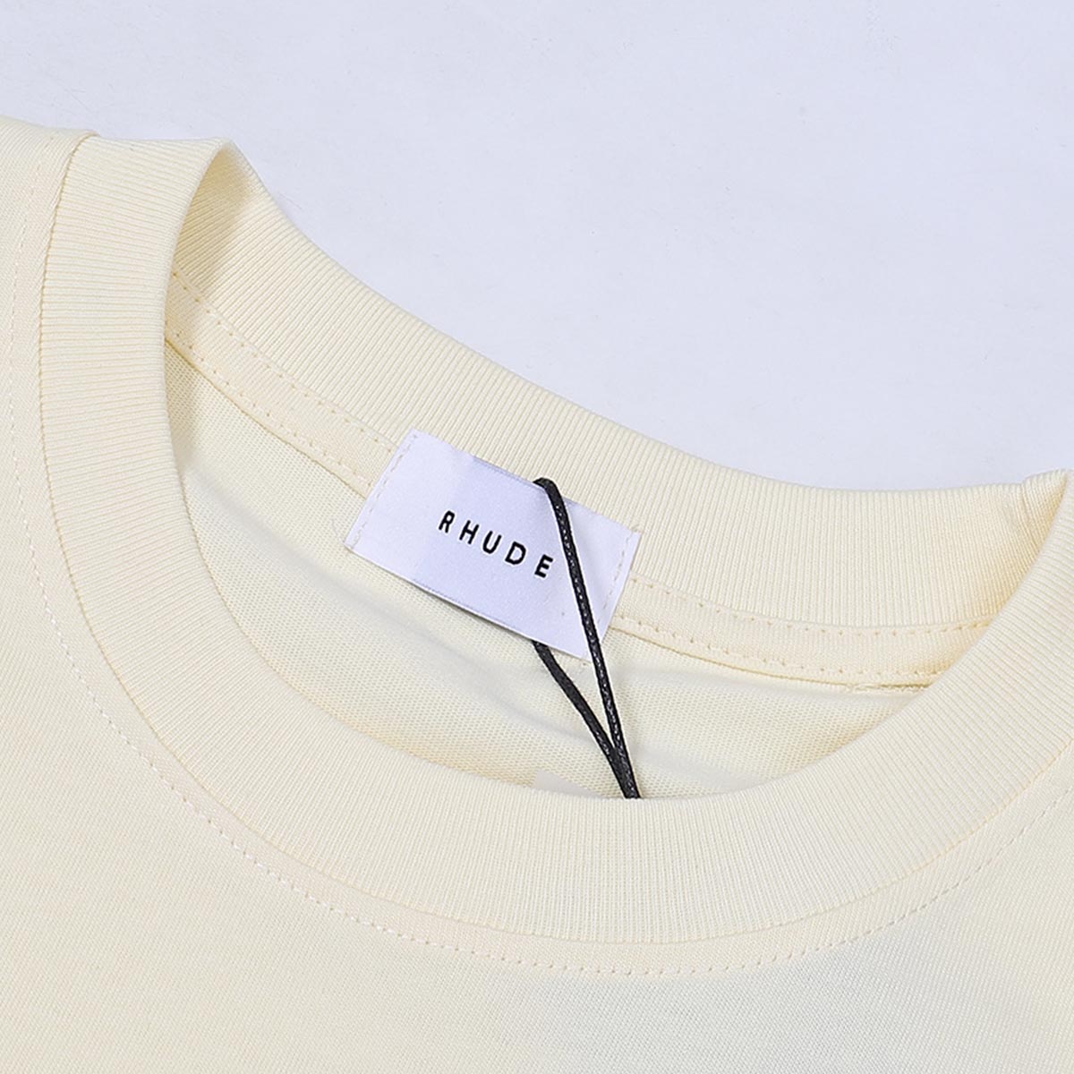 Rhude T-shirts Moonlight Blue Printed Cotton Casual Short Sleeve Men and Women